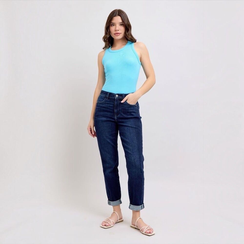 Judy Blue Boyfriend Fit High Waist Stretchy Relaxed Fit Denim Jeans Women 26x29